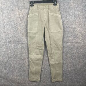 SPANX Womens Size XS Stretch Twill‎ Straight Leg Pant Olive Oil